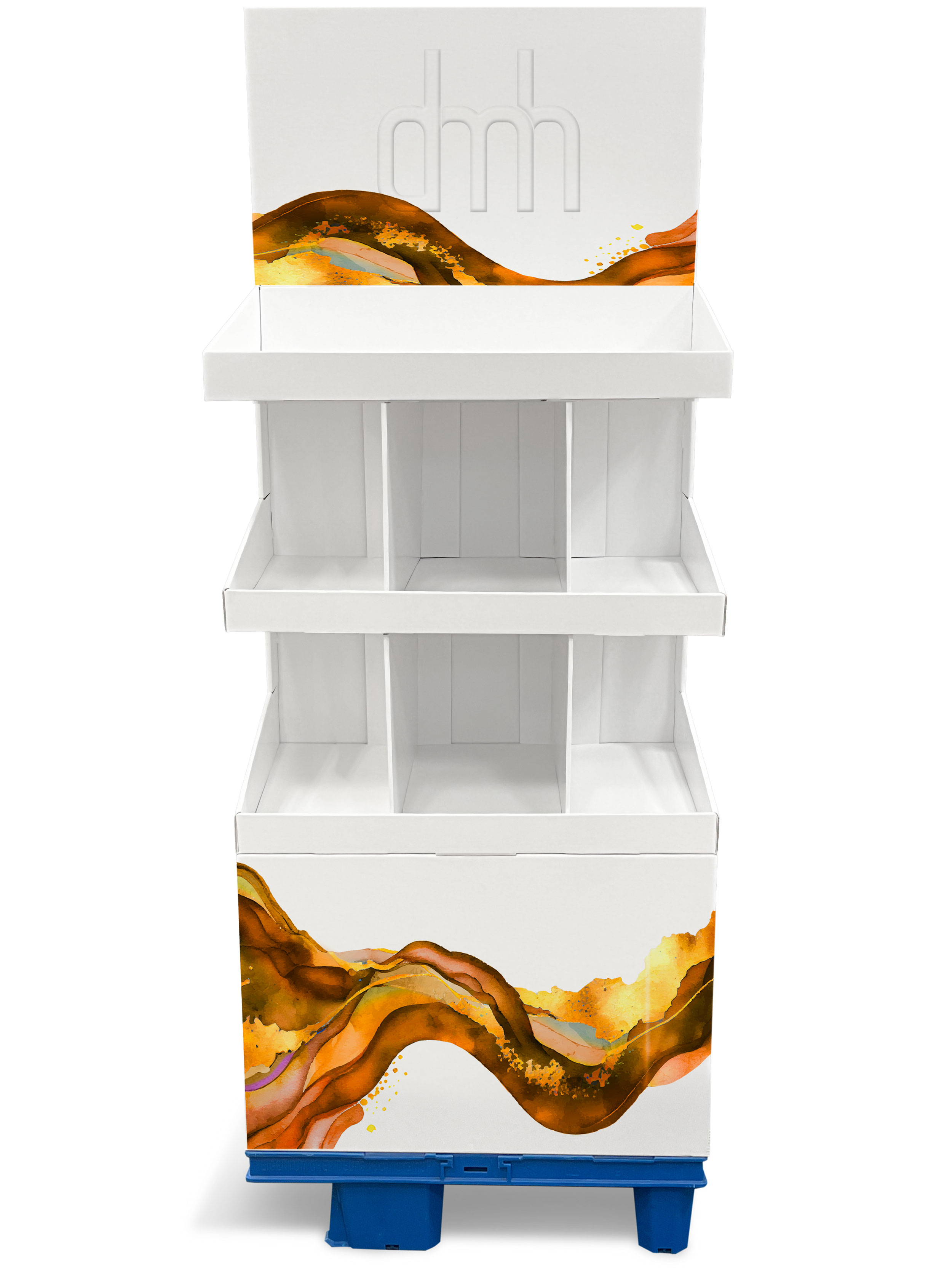 OK! / 1/4-Chepdisplay mit 3 Stapeltrays und Topschild. Bis 6 Kg Warengewicht je Tray.