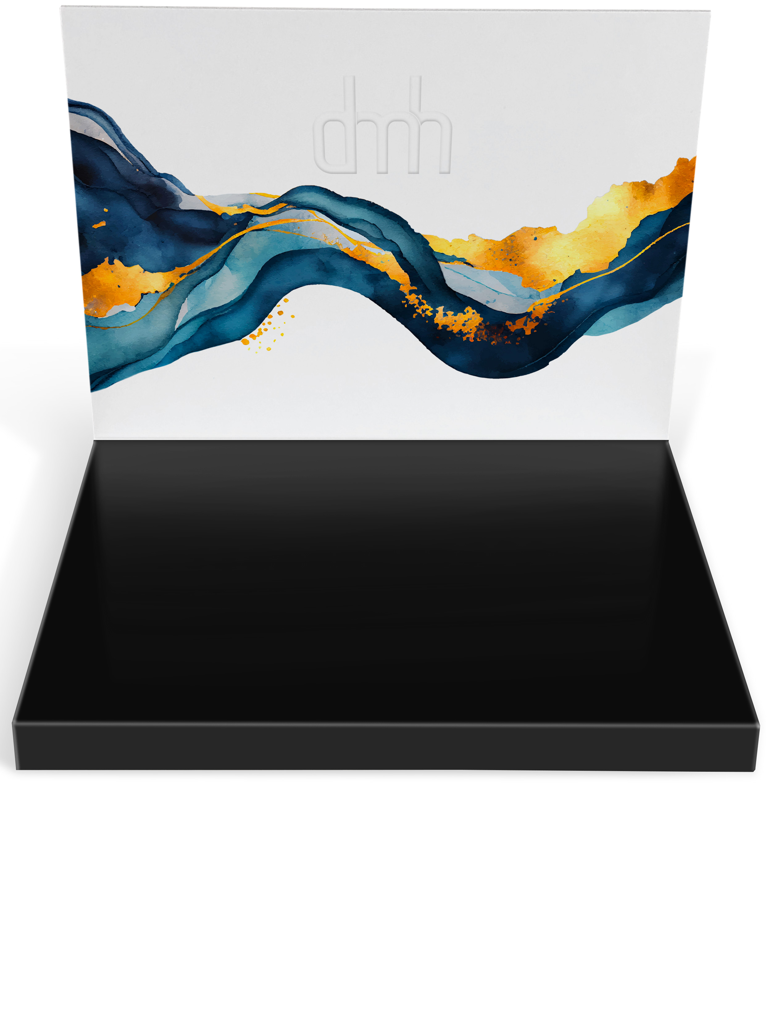 Universaldisplay aus Kunststoff, beidseitig 4/4 farbig bedruckt, Sockel schwarz oder weiß 