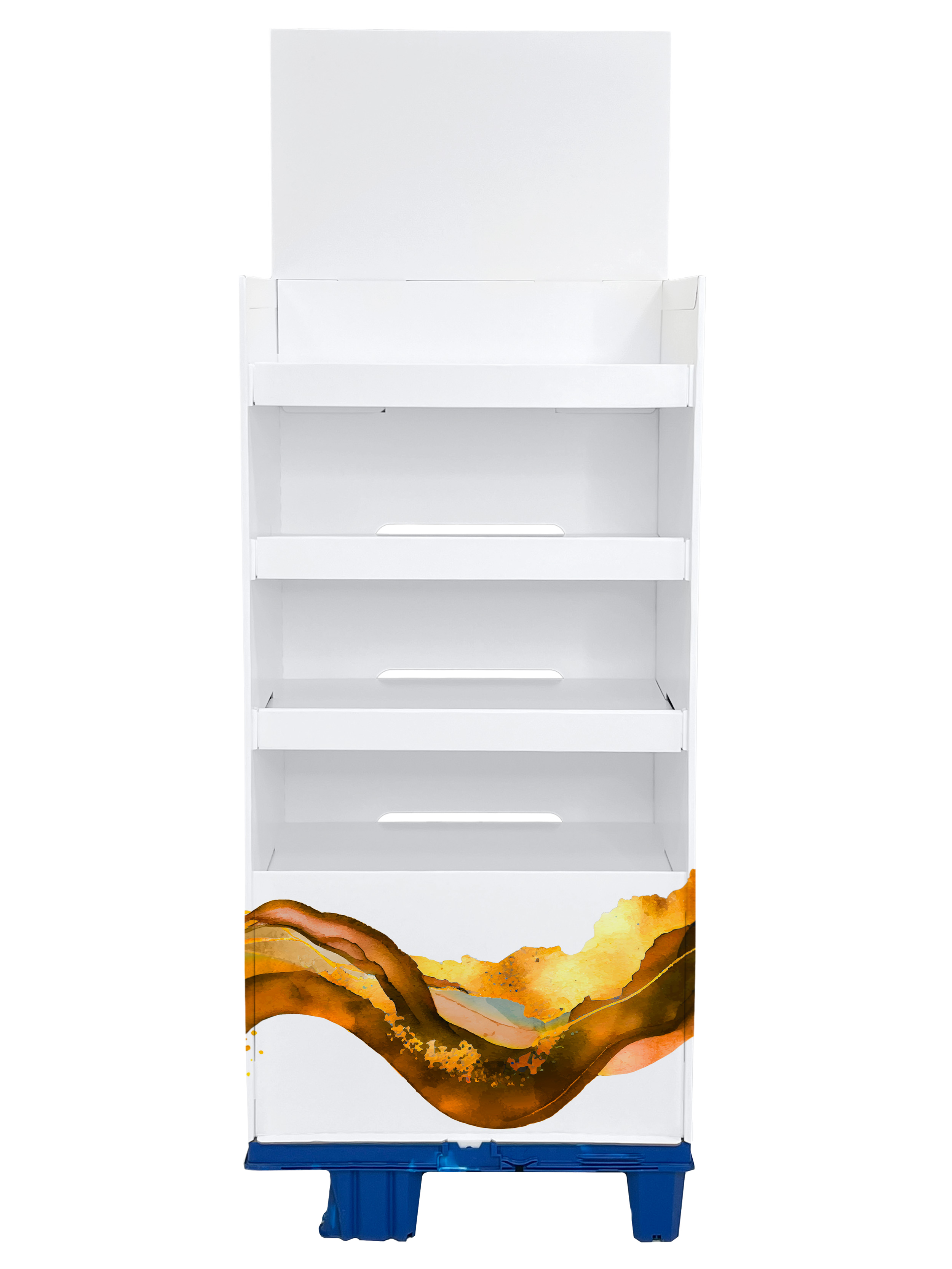 OK! / 1/4-Chep-Display mit 4 Lagen. Bis zu 15 kg Warengewicht je Lage.