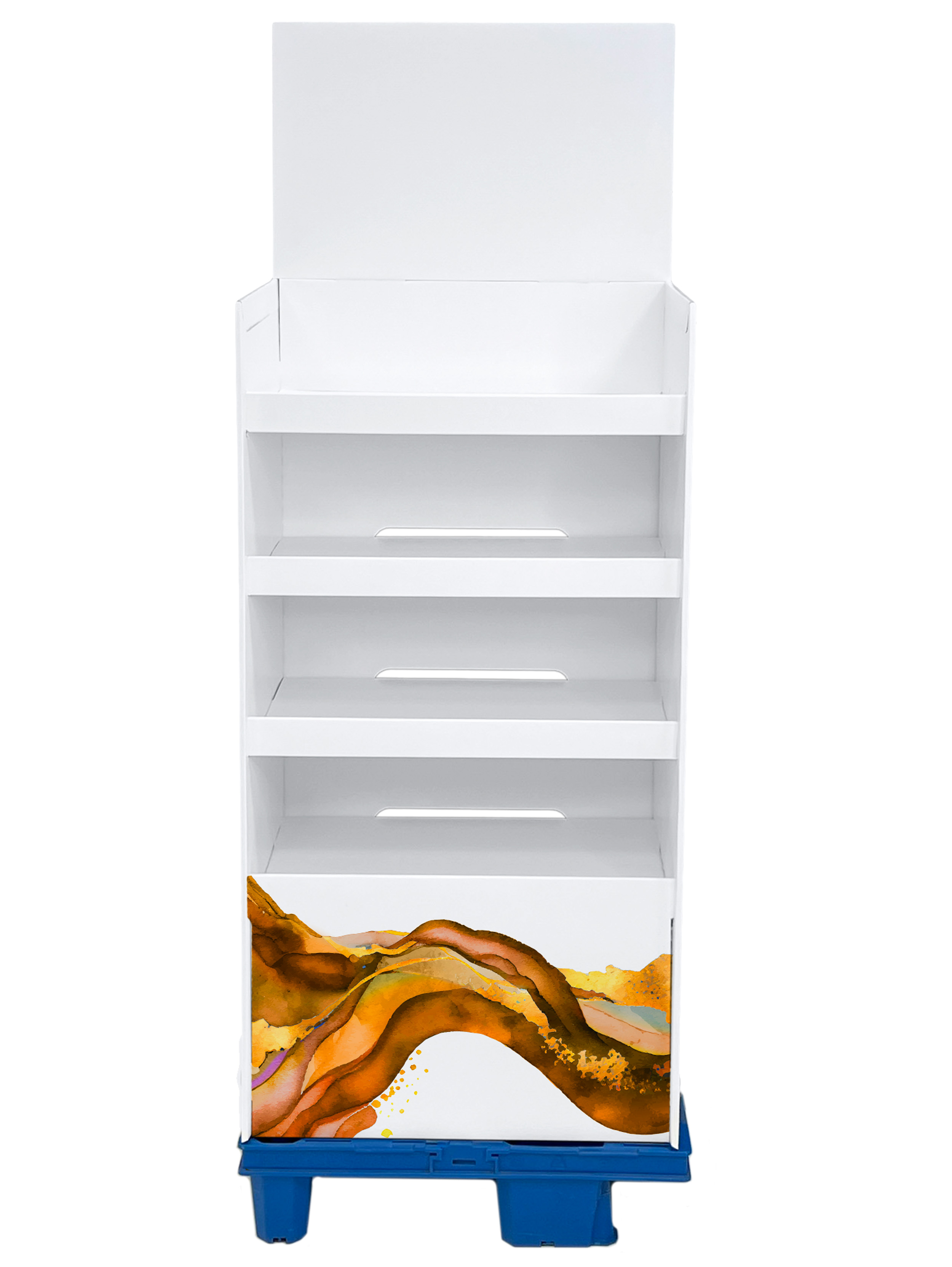 OK! / 1/4-Chepdisplay mit bis zu 10 kg Warengewicht je Lage.