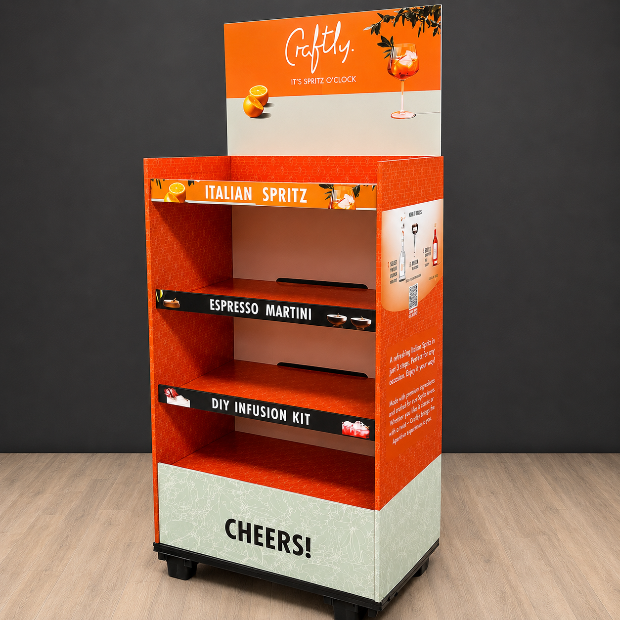 Craftly Bodendisplay 1/4 Chep aus Wellpappe.