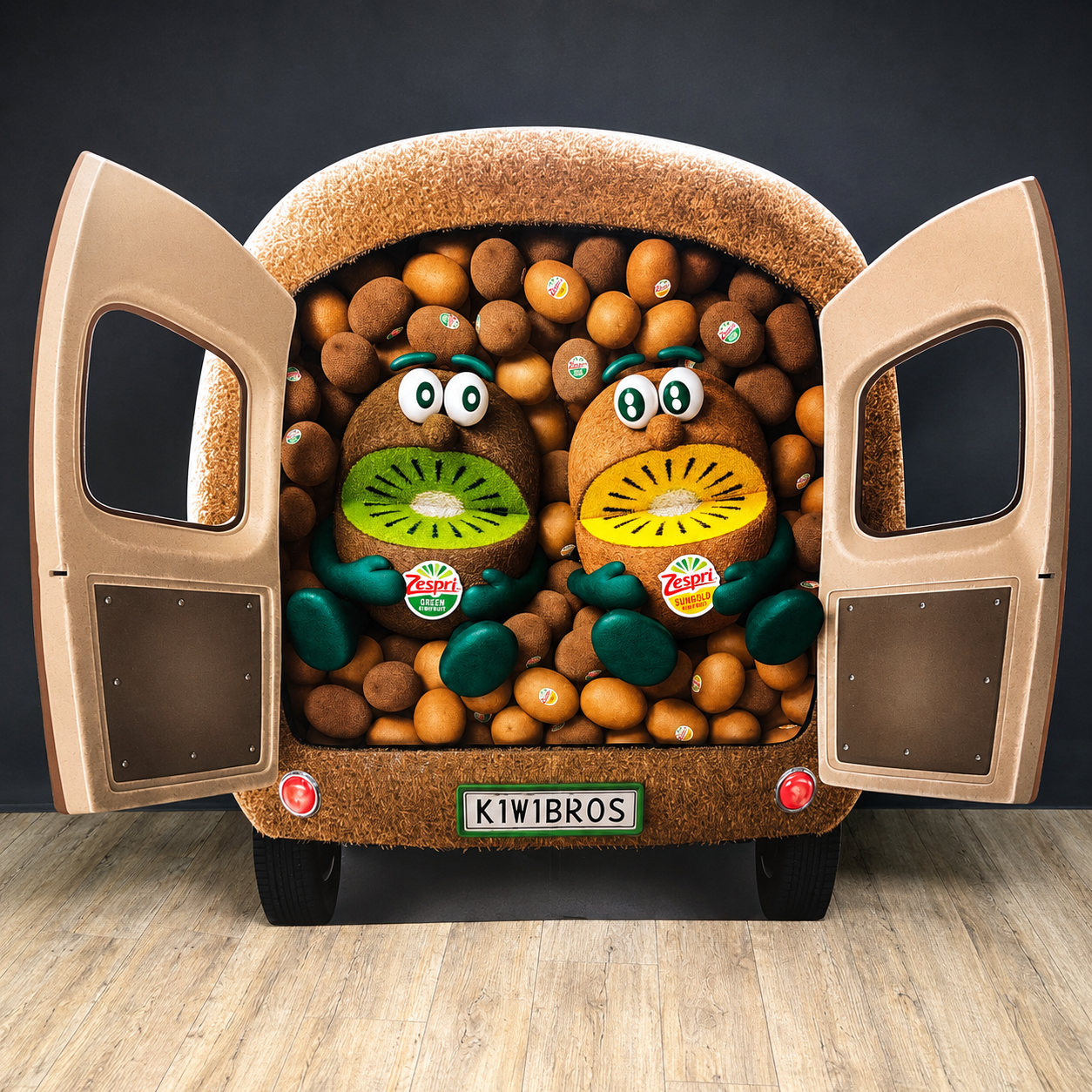 Zespri POS Verkaufsdisplay mit aufmerksamkeitsstarker Kiwi-Promotion