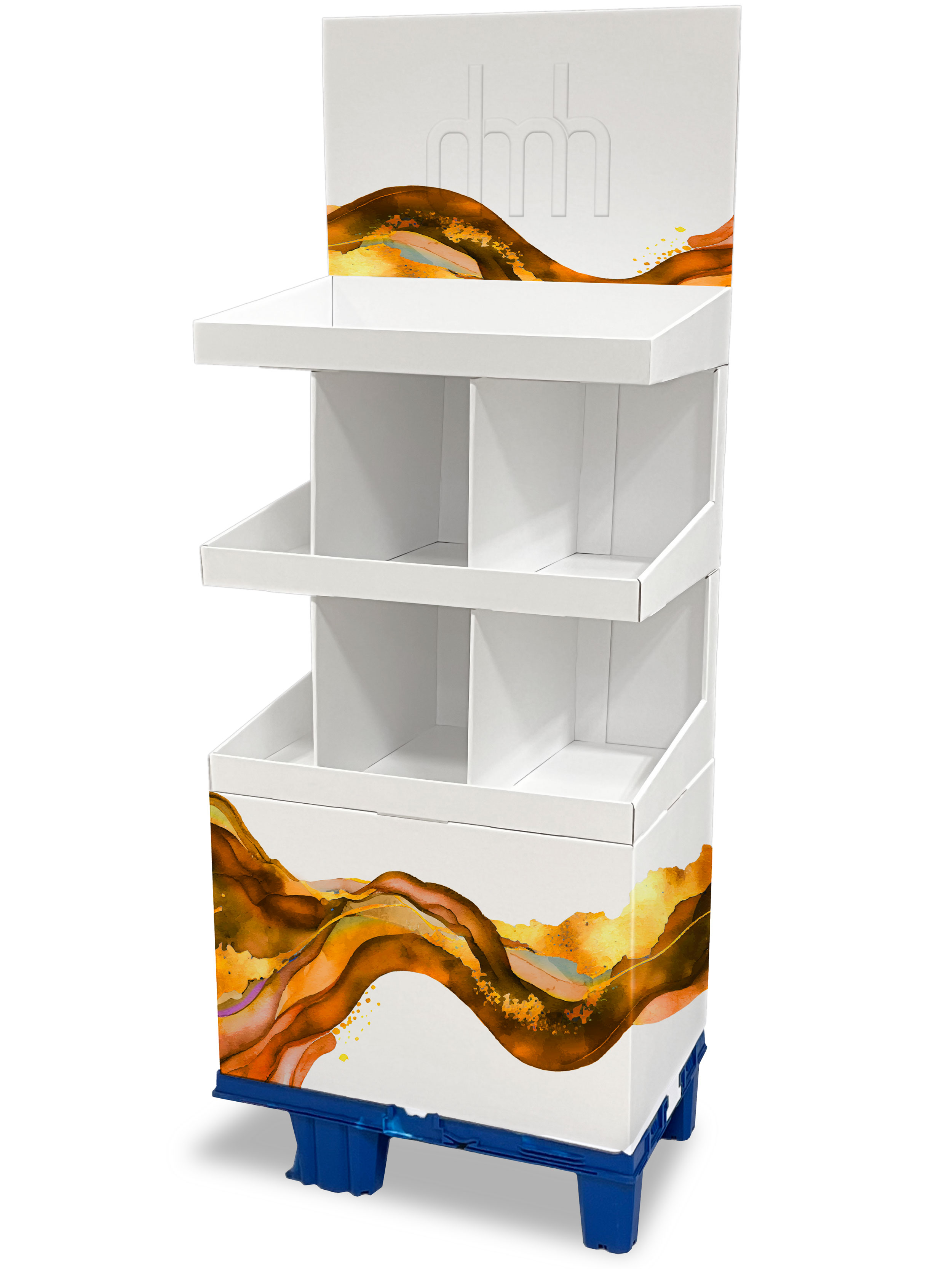 OK! / 1/4-Chepdisplay mit 3 Stapeltrays und Topschild. Bis 6 Kg Warengewicht je Tray.